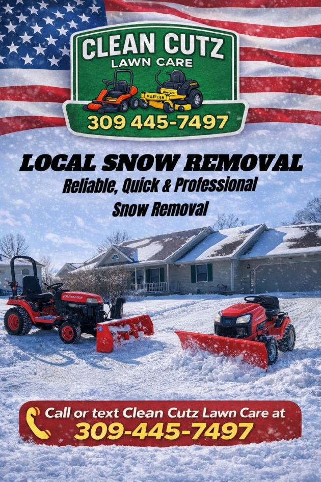 Snow removal tractors clearing a driveway in winter